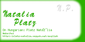 natalia platz business card